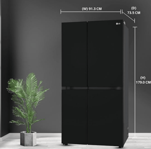 LG 655 litres Side By Side Refrigerator, Linen Brown GL B257DLNX - Image 2